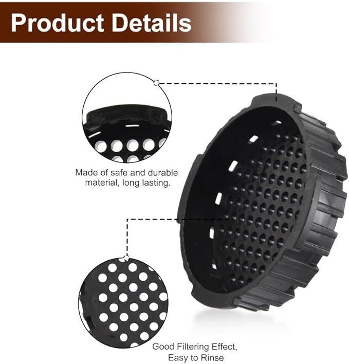 Replacement Filter Cap Compatible for Aeropress Coffee and Espresso Maker, Black Plastic, 7.4 x 1.5 cm