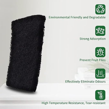 Compost Bin Carbon Odor Filters Substitute for Jo-seph Intelligent Waste Food Waste Caddy Replaceable Rectangle Activated Carbon Filters Pad for Kitchen (Pack of 4)