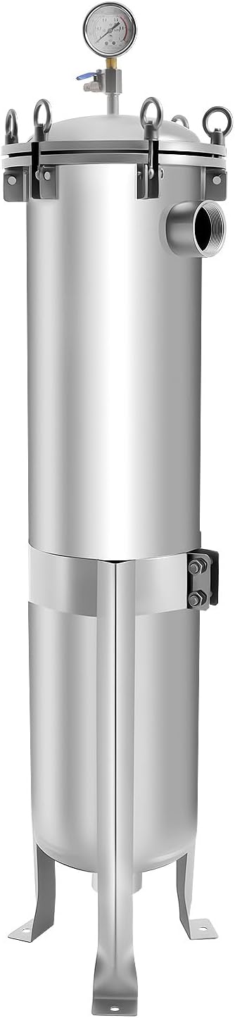 2" NPT Fluid Filter, 304 Stainless Steel - 2 Bag Filter Housing, 150PSL High Pressure Filtration System, 40t/h High Pressure Filter Available for Whole House