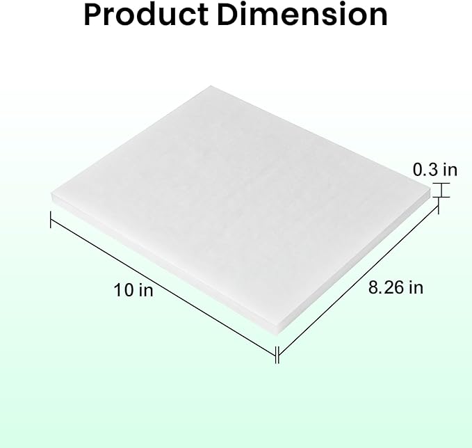 Filter Replacement for Creality Fume Extractor, 10pcs Pre Filter for Smoke Purifier, 99.97% Purification Rate, 10×8.26×0.3 inch