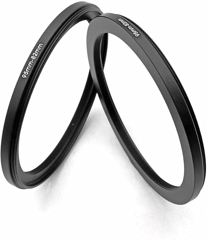 95 to 82mm Metal Step Rings, 95mm to 82mm Step Down Ring Filter Ring Adapter for 95mm Camera Lens & 82mm UV CPL ND Filters Hoods Caps LingoFoto