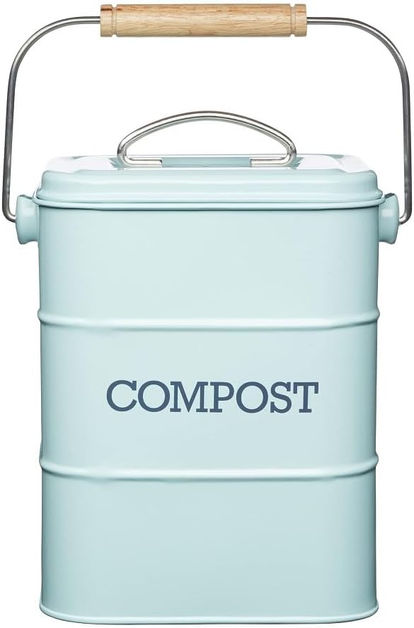 Kitchen Craft Living Nostalgia Vintage Blue Compost Bin LNCOMPBLU