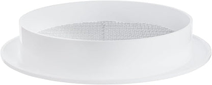 White 5" Inch Round Ventilation Grille with Screen mesh. (Duct 5Ø / Grille 6Ø) Ventilation Applications. Indoor and Outdoor Vent Cover. Available 3 Sizes / 4 Colors.