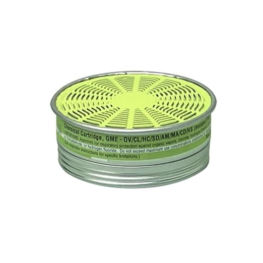 MSA 492790 Comfo Respirator Cartridge - Multigas (GME: CL, SD, CD, HC, HS, AM, MA, FM, HF), Quantity: 10 per pack, Chemical and Combination Air-Purifying Respirator Cartridge