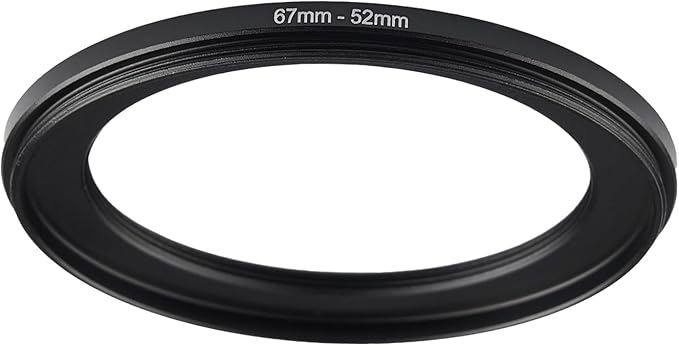 67mm to 52mm Step-up Adapter Rings Filter Adapter Black Metal Step Down Filter Ring Adapter Compatible with All Brand UV CPL ND Camera Lens Filter Stepping Rings (67mm-52mm)