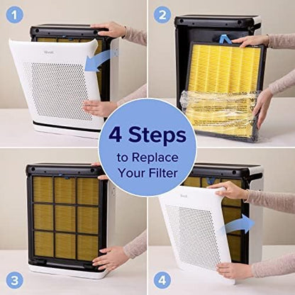 LEVOIT Genuine Vital 100S-P Air Purifier Pet Allergy Replacement Filter, Supports HEPA Sleep Mode, High-Efficiency Activated Carbon Filters, Vital 100S-RF-PA , 1 Pack, Yellow