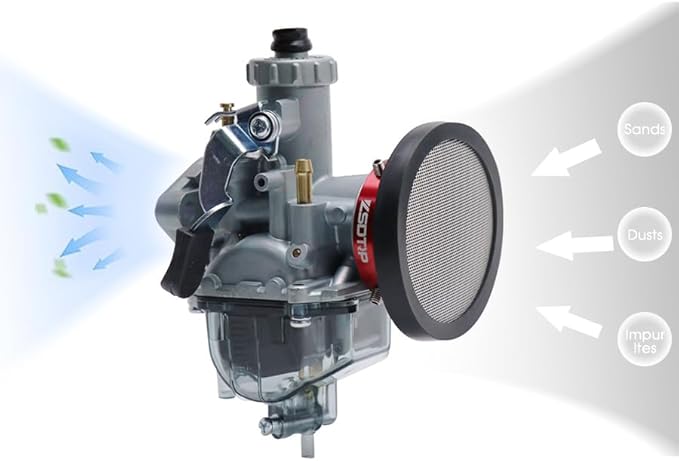 Carburetor Carb 40mm Velocity Stack Air Filter Cleaner Modified Trumpet with Sponge Filter Steel Mesh for VM22 PZ22 GX160 GX200 CT200U Short Fast Intake Suggest for Small Displacement (Red,40mm)