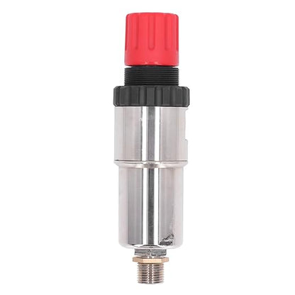 Oil Water Separator Filter Pressure Regulator, Air Compressor Filter with 1/2in NPT, Zinc Alloy Shell for Airbrush and Pneumatic Tools, Manual Drainage Design for Stable Air Flow