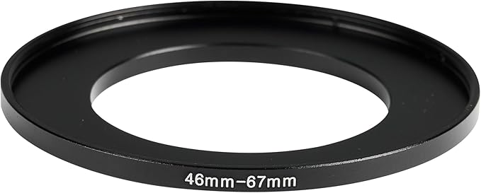 46-67mm Metal Step-Up Ring Adapter Compatible with Mirrorless Cameras DSLR Lens, UV CPL ND Filter Thread Converter, Black