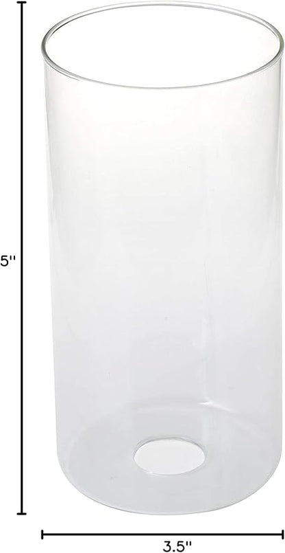 GoLucky Glass Cylinder Shade Accessory - Glass Lamp Fixture Shade Replacement - 1-5/8 Inch Fitter - 3.5"(D) x 5"(H)
