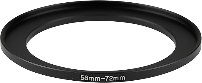 58-72mm Metal Step-Up/Down Ring Adapter Compatible with Mirrorless Cameras DSLR Lens, UV CPL ND Filter Thread Converter, Black