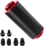 BARTOO Universal 50MM 100 Micron Inline Fuel Filter with 6AN 8AN 10AN Adapter For Filtering Gasoline, Diesel, E85-Red