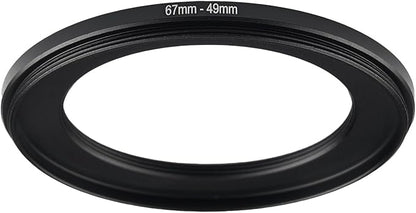 67mm to 49mm Step-up Adapter Rings Filter Adapter Black Metal Step Down Filter Ring Adapter Compatible with All Brand UV CPL ND Camera Lens Filter Stepping Rings (67mm-49mm)