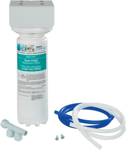 Watts Premier H2O-DWCBTP100 Single-Stage Total PFAS Reduction Under Counter Water Filtration System, Reduces Forever Chemicals, High Flow Rate 1.5 GPM, 1/4 Turn Quick Change, 1,900 Gallon Capacity