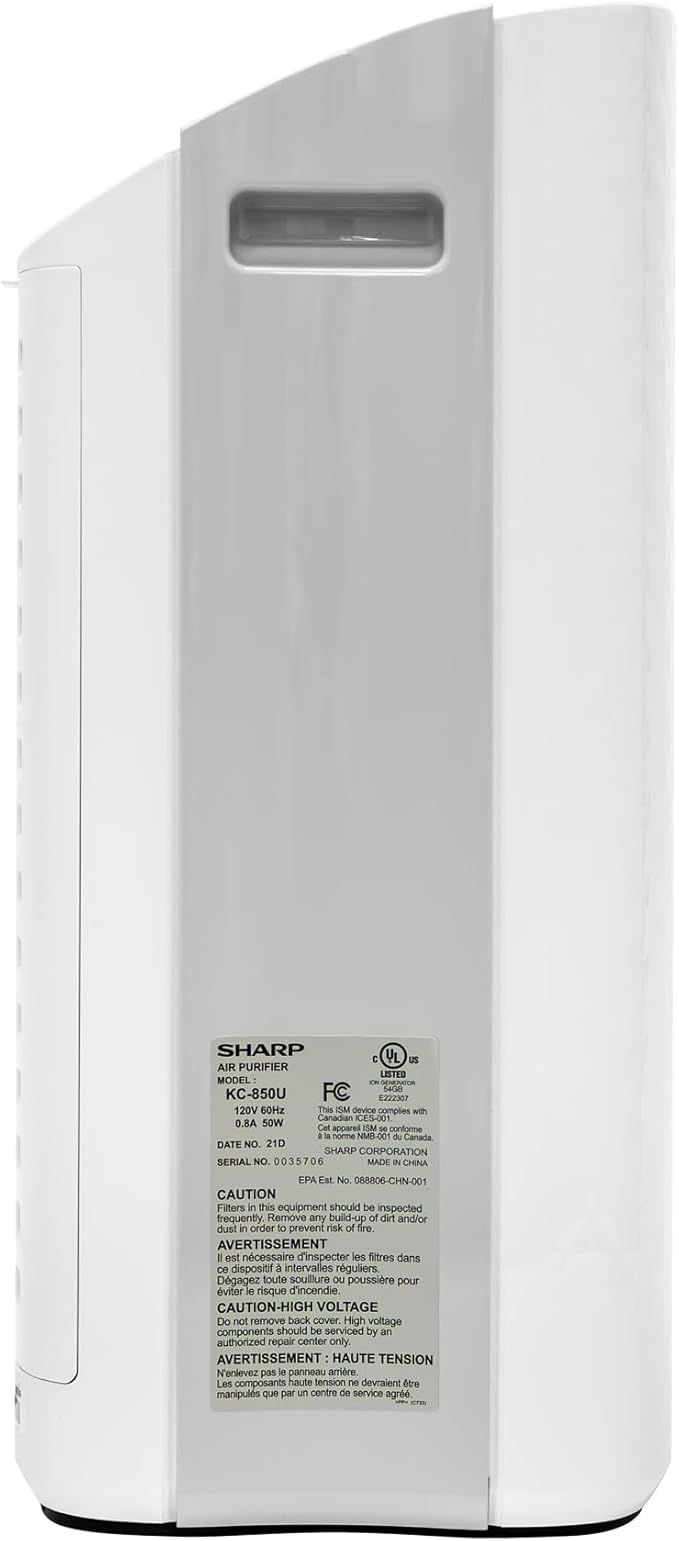 SHARP Air Purifier with Humidifier Combo – Covers up to 1,230 sqft in one hour, True HEPA Filter Air Purifier for Medium Rooms, Home Nursery, Dust, Smoke, Pollen - KC850U