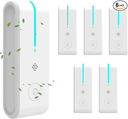Plug In Air Ionizers - Negative Ion Technology Air Purifier - Quiet Operation Portable Air Filter Odor, Pets Smell for Home, Bedroom, Office, Garage Room- Air Cleaner White (6 Pack)