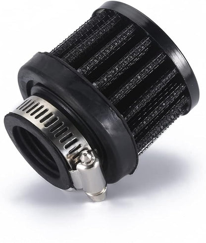 4 Pack ID I inch (25mm) Air Intake Filter with Clamp, Universal Car Air Intake Filter 1" Inlet, Black