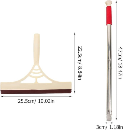 Multifunctional Glass Squeegee and Window Scrubber with Water-Resistant Blade, Dry and Wet Use, Khaki for Home Glass and Mirror Cleaning