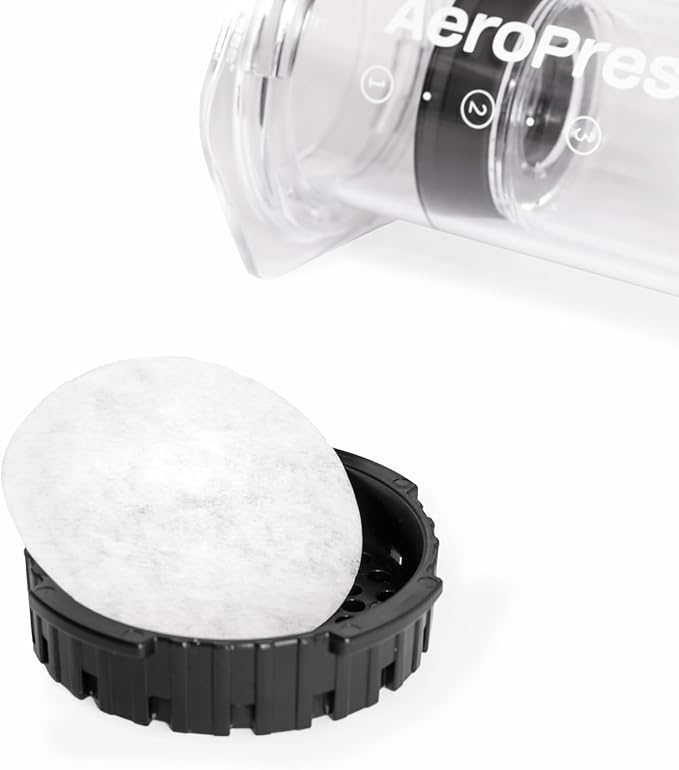 AeroPress Coffee Maker White Paper Micro-Filters, Compostable Coffee Filters Made From White, Chlorine-Free Paper, Fits Standard Size AeroPress Manual Coffee Makers, 350 Count
