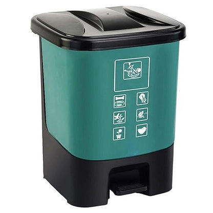 HASMI Trash Can Pedal-Type Trash Can, with Lid, Household Outdoor Garbage Sorting Box 20L Wastebasket (Color : White)