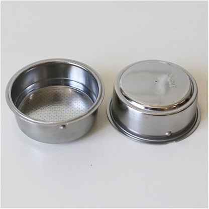 51mm Stainless Steel Coffee Filter Double Layer Filter Basket Stainless Steel Portafilter Basket Espresso Handle Compatible for Portafilter Coffee Machine(Double Cup)