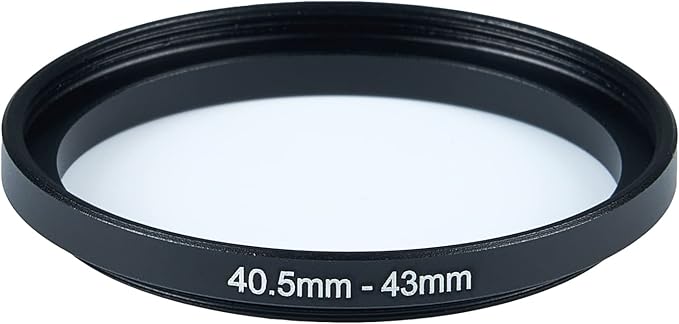 40.5mm Lens to 43mm Camera Lens Adapter 40.5mm to 43mm Step Up Ring Adapter Ring for All Brands of UV ND CPL, with Premium Lens Wiping Cloth 2 Pack (40.5mm-43mm)