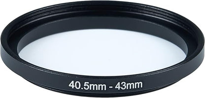 40.5mm Lens to 43mm Camera Lens Adapter 40.5mm to 43mm Step Up Ring Adapter Ring for All Brands of UV ND CPL, with Premium Lens Wiping Cloth 2 Pack (40.5mm-43mm)