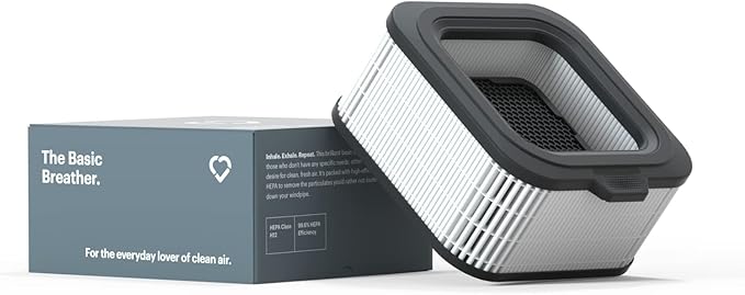 Mila Air Authentic Basic Breather H12 HEPA Home Replacement Filter, Genuine Mila Air Filter, Removes Dust, Particulates, Pollution, Ideal for Large Room or Bedroom