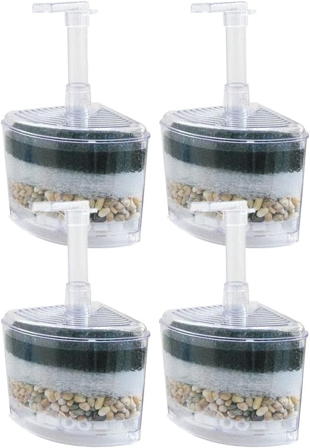 CNZ XY-2008 Corner Filter Air Driven Bio Sponge Up to 15 gallons, 4-Pack