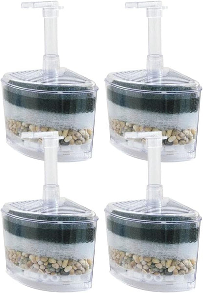 CNZ XY-2008 Corner Filter Air Driven Bio Sponge Up to 15 gallons, 4-Pack