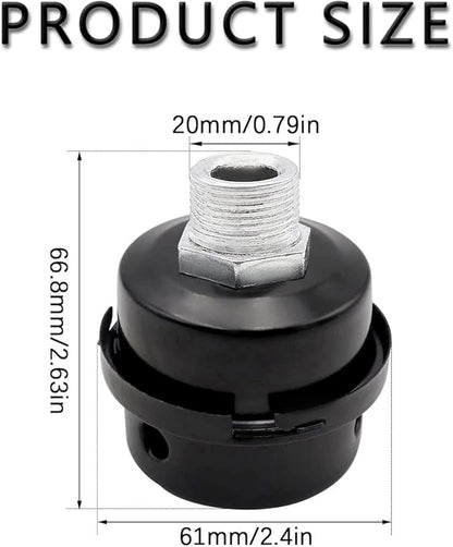 2 Pcs 20mm Air Compressor Silencer Filter, 1/2"Thread Intake Filter Noise Muffler