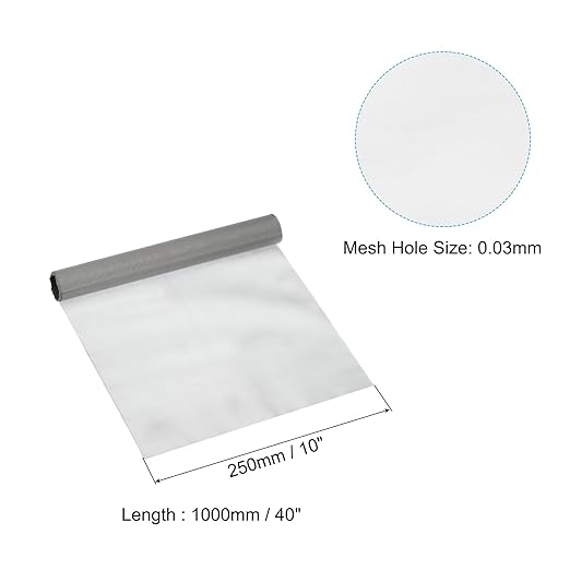 PATIKIL 40" L x 10" W Woven Wire Mesh, 400 Mesh 316L Stainless Steel Air Vent Filter Screen for Window Security Vent Cover Filtration Animals Fence