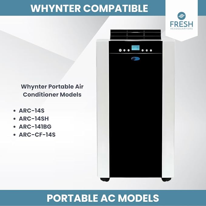 Activated Carbon Filter Replacement for Whynter Portable AC - 7.5" x 15" Portable AC Filter - Absorbs Odors and VOCs, Ideal for ARC‑14S, ARC‑14SH, and ARC‑141BG (ARC‑CF‑14S) Models
