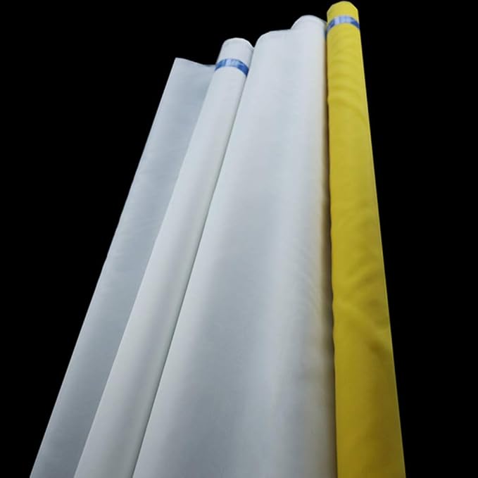 Silk Screen Printing Mesh, 100/110/120/140/160/180/200/250/300Mesh, White Yellow for Screen Printing Machine Equipment Accessories, Filter Painting, Polyester Fabric (140M/55T White)