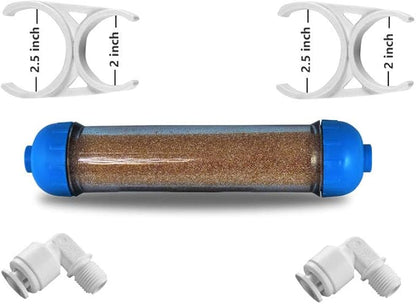 10" Refillable Mixed Bed Ion Exchange Aquarium Filter for High TDS Water, RO DI Resin Refillable Housing with Clamps &Fittings, Compatible with 10" Aquarium Reverse Osmosis Water Filtration Systems