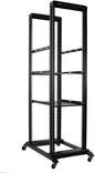 Raising Electronics Server Rack Open Frame Rack 4 Post 19 inch Adjustable Server/Audio Rack Cold Rolled Steel with 3 Shelves (42U,24Depth)