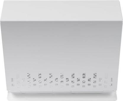 Vent Systems 4" Inch Air Supply Vent Cover with Rubber Gasket - White Galvanized Steel - Robust Weatherproof Outdoor Air Intake Box - Duct or Surface Mounting - Rain and Snow Protection