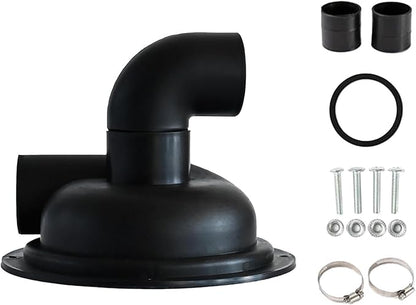 Vacuum Dust Separator Cyclone Cover with Elbow Chipboard, Black