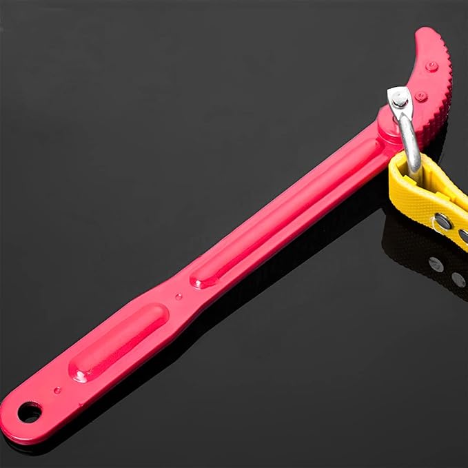 AUCELI Belt Type Oil Filter Wrench, Adjustable Strap and Steel Handle Removal Hand Tools Engine Box Motorcycle, Multi-Purpose Auto Car Repair Spanner, Extractor Tool for Oil Filter and Pipe