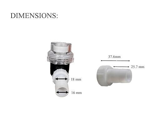 Inline Milker Filter, Clear Plastic Housing with White Connectors, for Milking Machines Portable or Fixed. (1Pc)