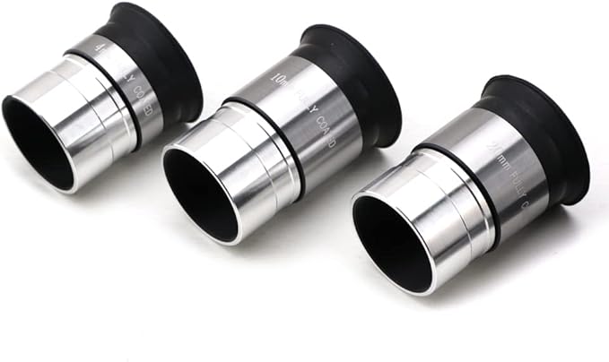 Multi-Coated Telescope Eyepiece Set - 1.25 inch - Upgraded with Soft Eyecup [4mm, 10mm, 20mm]
