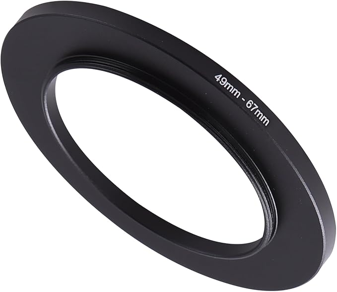 49-67mm Step-Up Ring Adapter, 49mm to 67mm Step Up Filter Ring for 49mm Lens Mount 67mm for DSLR Lenses and ND UV CPL IR Filters （49-67mm）