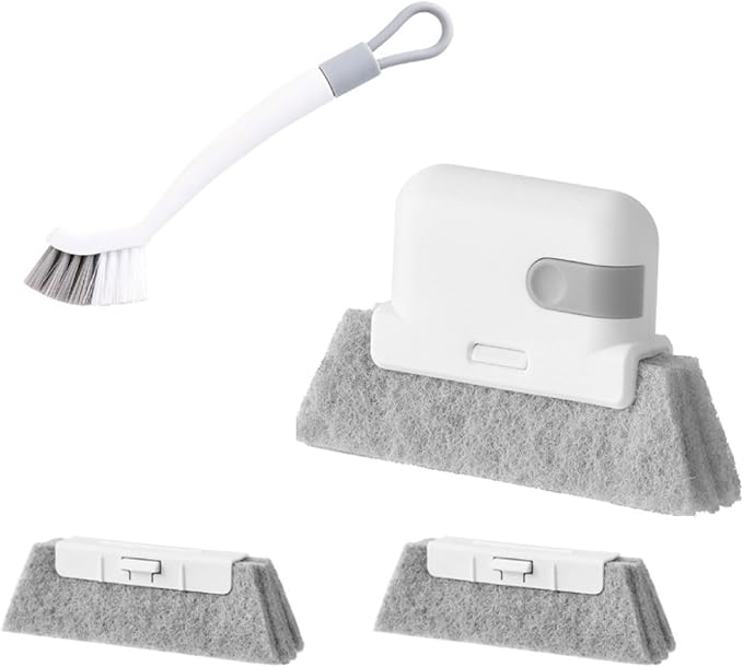 2 in 1 Window Brush Wet and Dry Brushes Window Grooves Scrubber Tools Set Door Track Brush Brush Set Window Track