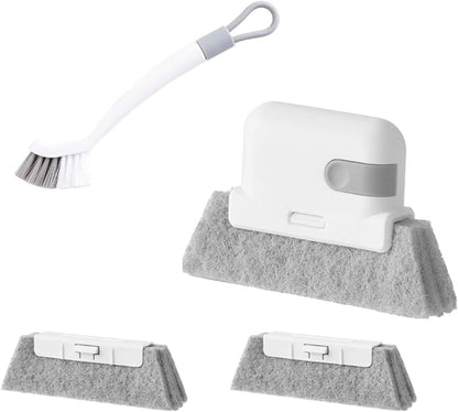 2 in 1 Window Brush Wet and Dry Brushes Window Grooves Scrubber Tools Set Door Track Brush Brush Set Window Track