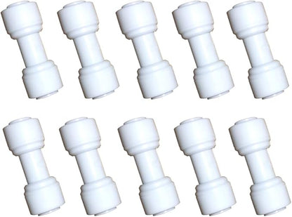 1/4 inch O.D. Tube Straight Union Quick Connect fittings RO Water Filters set of 10.