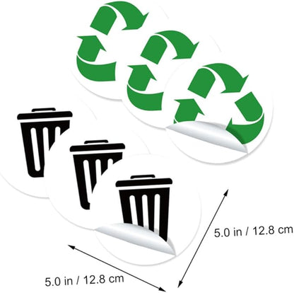 Waste Sorting Labels for Garbage Bin PVC Sticker Decals for Kitchen Recycling Trash Can