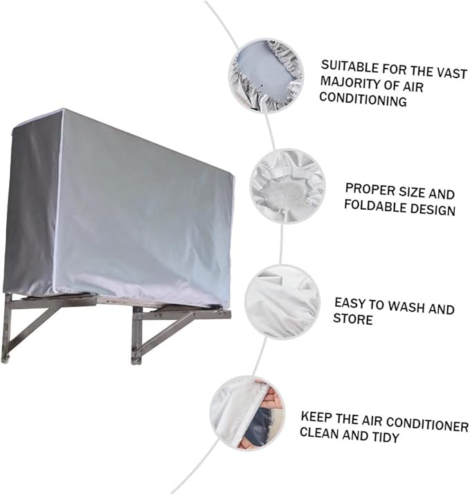 Happyyami Air Conditioner Hood Air Conditioner Cover Weatherproof Easy to Clean 100x80x41cm