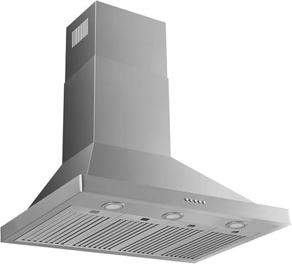 VAV Upgraded 48 inch Wall Mount Range Hood Vent Convertible Dual Motors 1500CFM Stainless Steel for Kitchen 4 Speed Exhaust Fan ETL listed (Upgraded Dual Motors)
