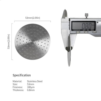 watchget 53 Espresso Puck Screen - 0.8mm Thickness Espresso Screen Double-layer Lower Shower Screen with Magnetic Nail Metal Reusable Filter for 54mm Protafilter Basket Stainless Steel Coffee Filter
