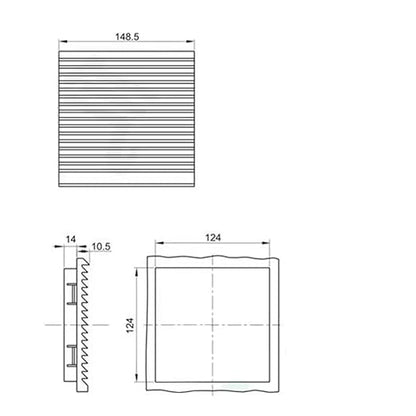 148.5 * 148.5mm air Filter Panel,Fan Filter FK3322, IP54 Electrical Cabinet Enclosure Filter Shutters with ABS